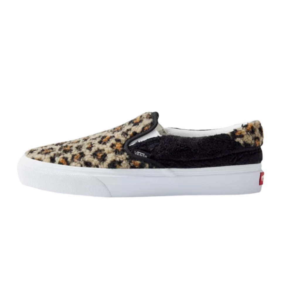 Vans Slip On (Sherpa) Leopard Faux Fur Shoes Womens Sizes 8, 8.5, 9, 9.5, 10 NIB - Picture 3 of 10